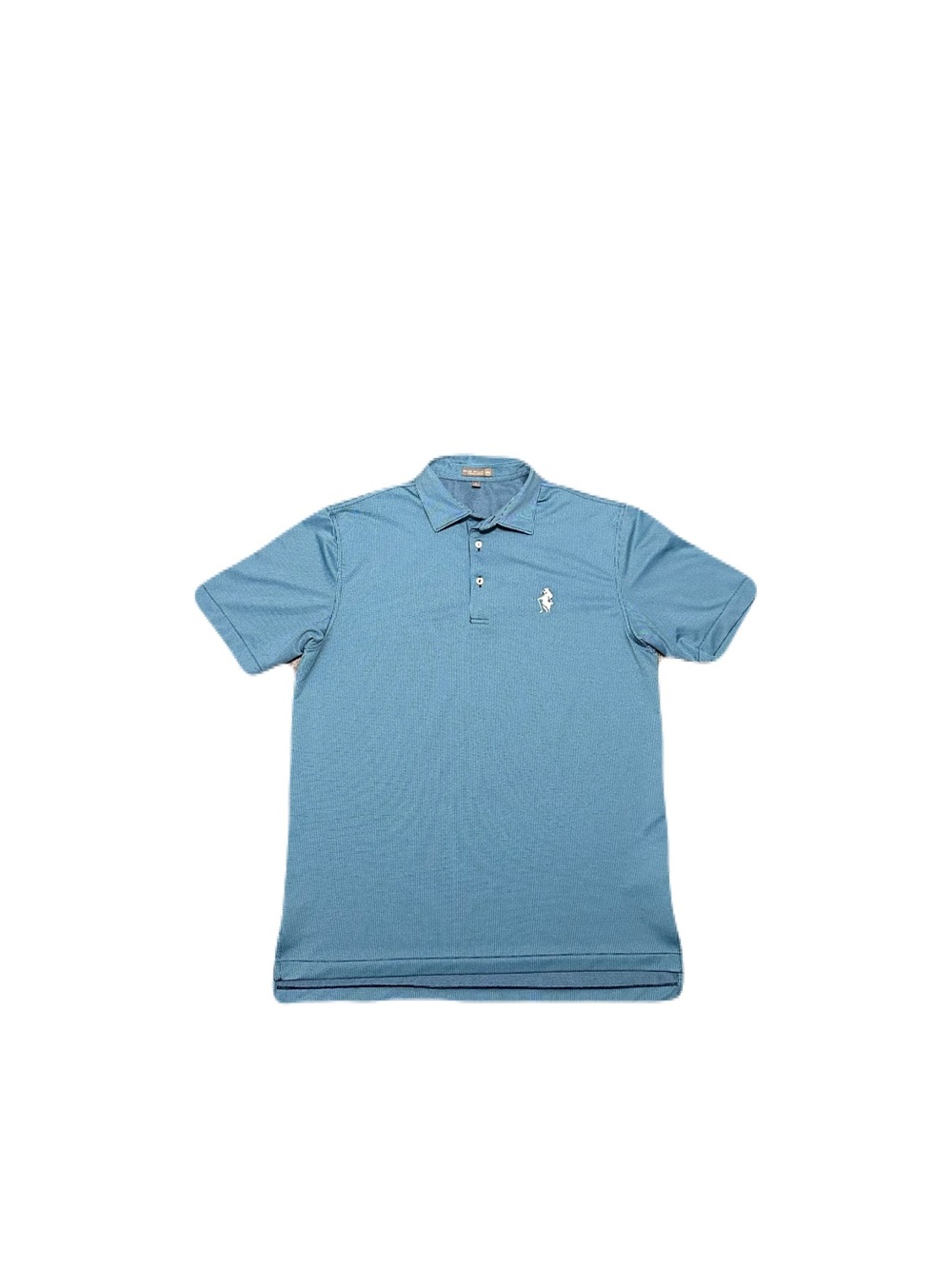 Peter Millar Summer Comfort Polo Shirt Large Golf Stretch Houndstooth Blue